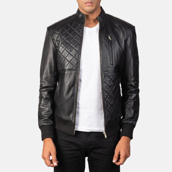 Moda Leather Bomber Jacket - Image 3