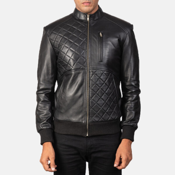Moda Leather Bomber Jacket - Image 5