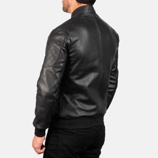 Sven Leather And Mocha Suede Bomber Jacket - Image 5