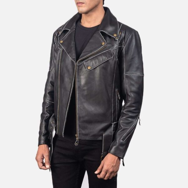 Vincent Leather Biker Jacket - Image 3