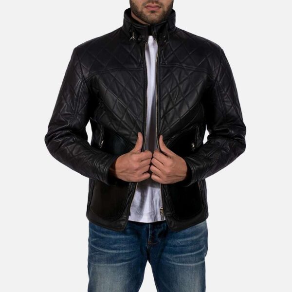 Equilibrium Black Biker Leather Jacket - Image 5