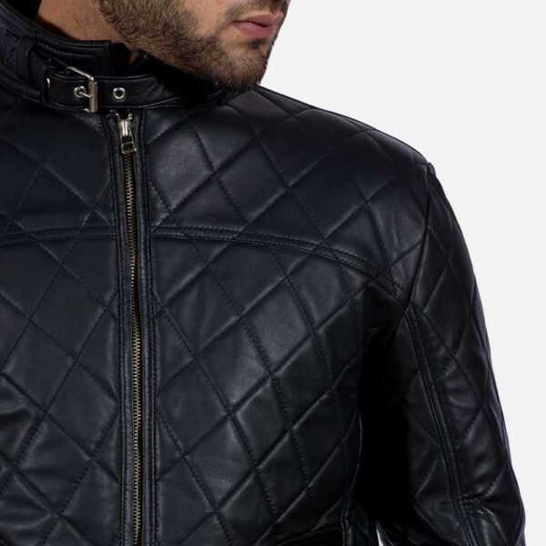 Equilibrium Black Biker Leather Jacket - Image 6