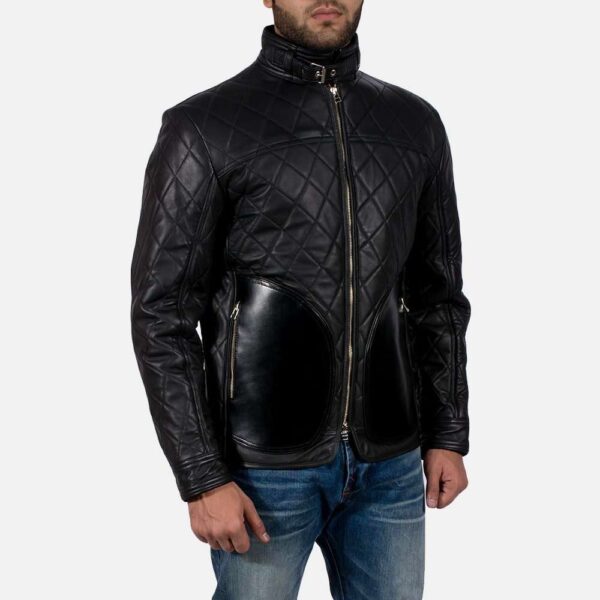 Equilibrium Black Biker Leather Jacket - Image 3