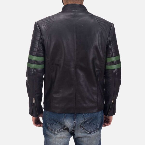 Night Trooper Biker Leather Jacket - Image 6