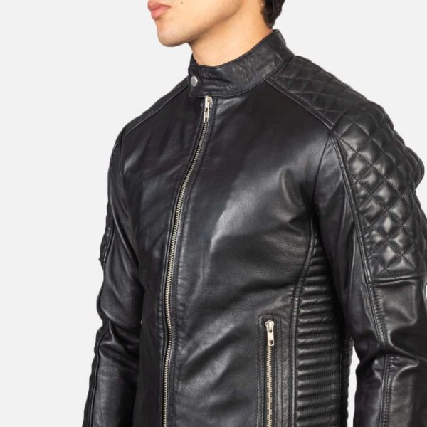 Fernando Quilted Leather Biker Jacket - Image 4