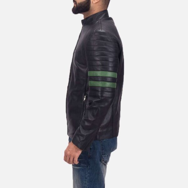 Night Trooper Biker Leather Jacket - Image 3