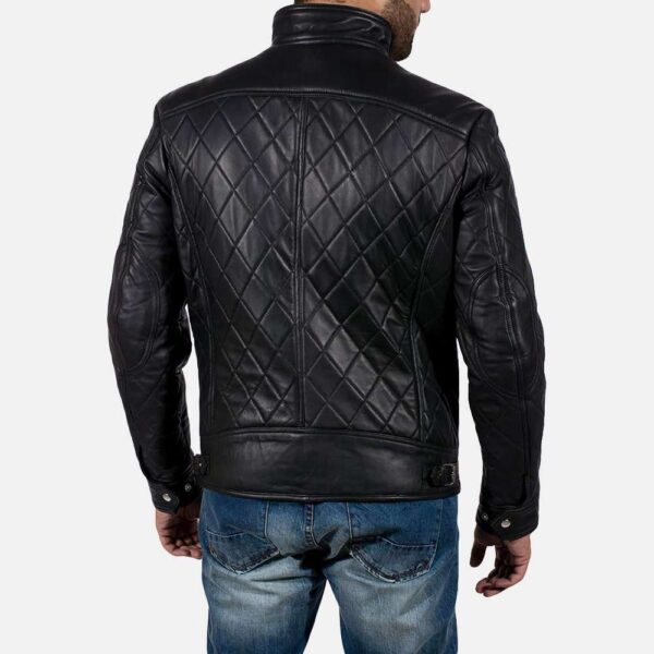 Equilibrium Black Biker Leather Jacket - Image 2