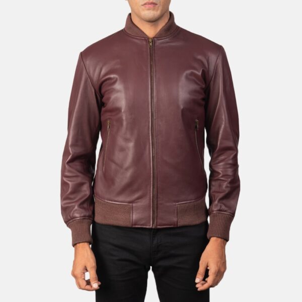 Shane Leather Bomber Jacket - Image 4