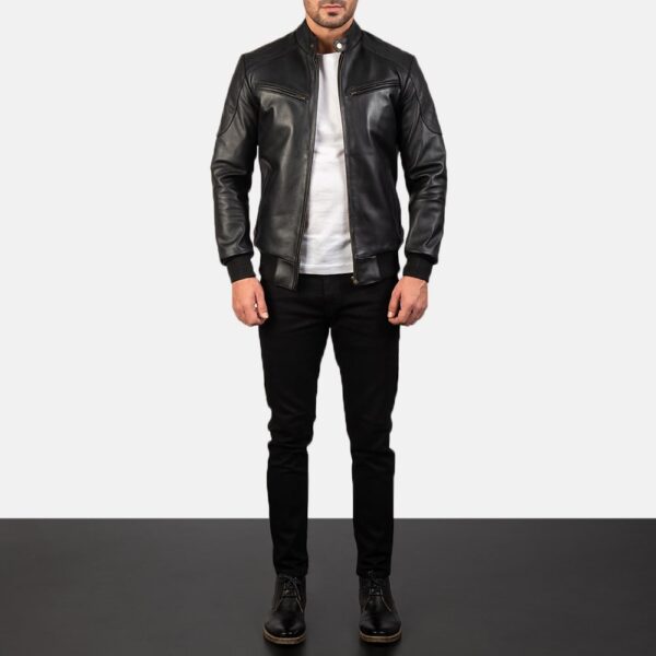Sven Leather And Mocha Suede Bomber Jacket