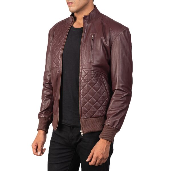 Moda Leather Bomber Jacket - Image 4