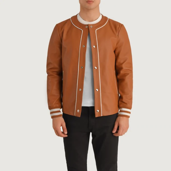 Willis Brown Leather Varsity Jacket