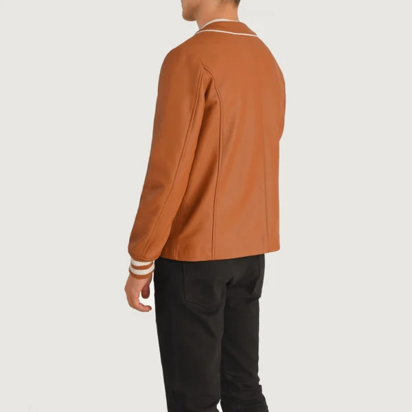 Willis Brown Leather Varsity Jacket - Image 2