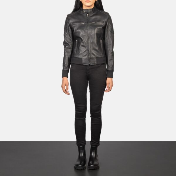 Zenna Black Leather Biker Jacket