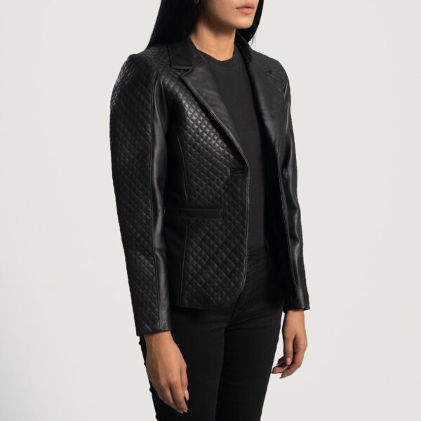 Cora Quilted Leather Blazer - Image 4
