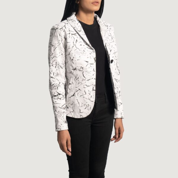 Donna Blake White Leather Blazer - Image 6