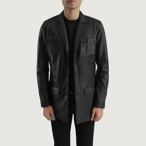 Ray Cutler Black Leather Blazer - Image 3