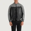 Terrance Black & Grey Leather Varsity Jacket - Image 3