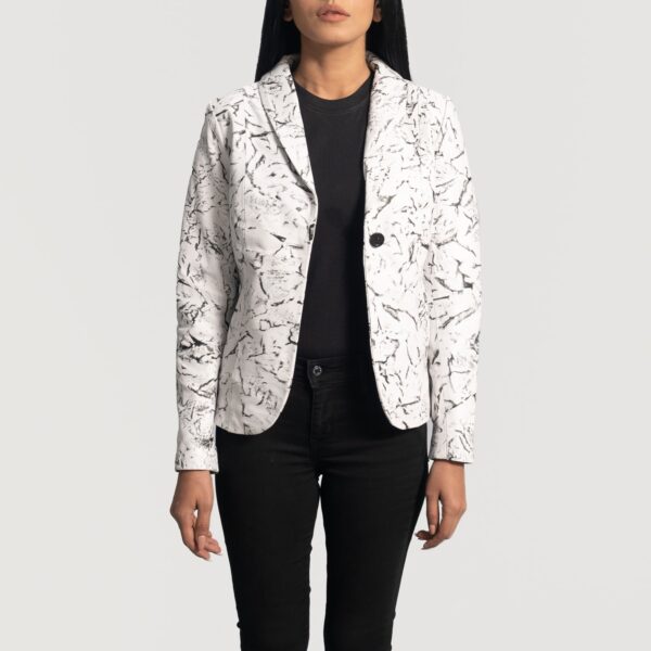 Donna Blake White Leather Blazer - Image 5