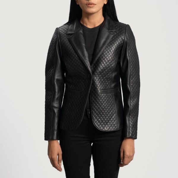 Cora Quilted Leather Blazer - Image 3