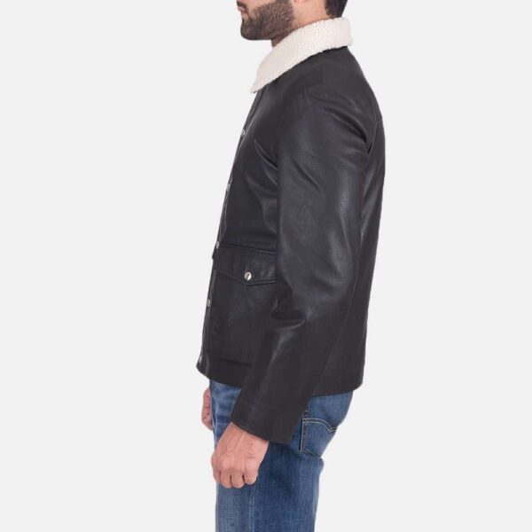 Snow Cole Black Leather Jacket - Image 6