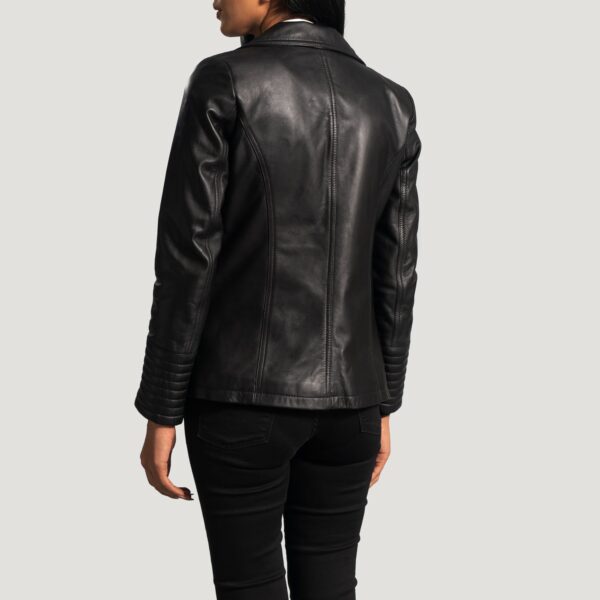 Selina Black Leather Blazer - Image 3