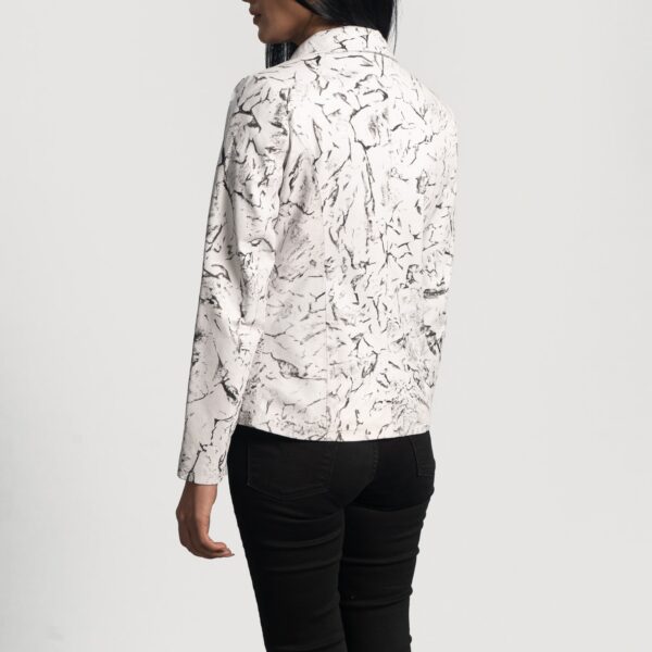 Donna Blake White Leather Blazer - Image 3