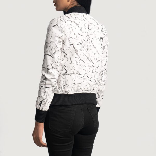 Donna Blake White Leather Bomber Jacket - Image 5