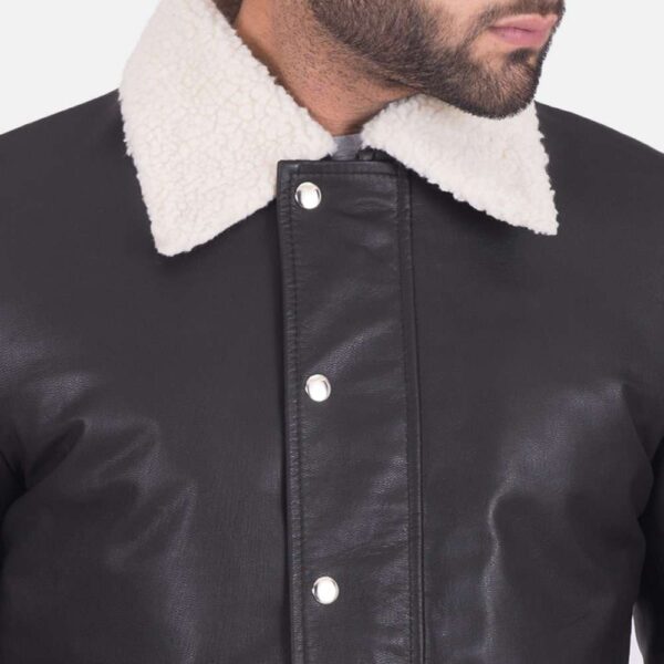 Snow Cole Black Leather Jacket - Image 3