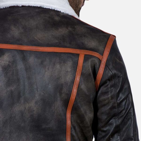 Alpine Brown Fur Leather Jacket - Image 2