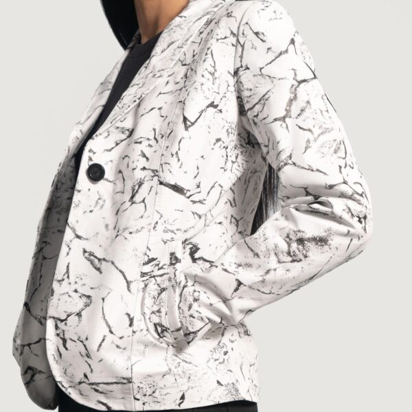Donna Blake White Leather Blazer - Image 2
