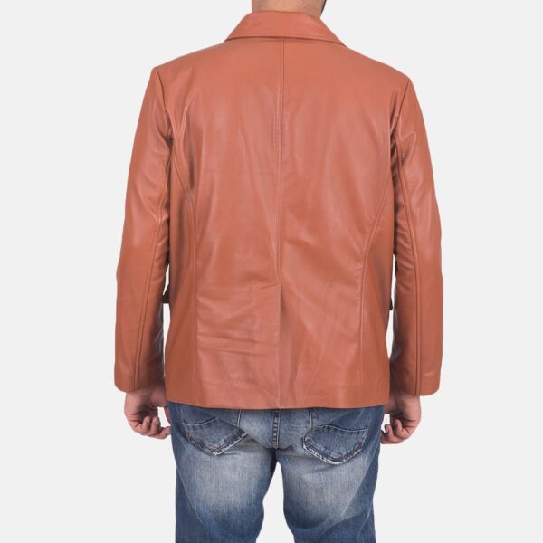 James Tan Brown Leather Blazer - Image 6