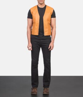 Brandon Tan Brown Leather Vest