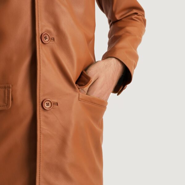 Ray Cutler Tan Brown Leather Blazer - Image 3