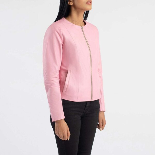Elixir Collarless Leather Jacket - Image 4