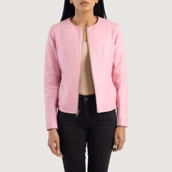 Elixir Collarless Leather Jacket - Image 3